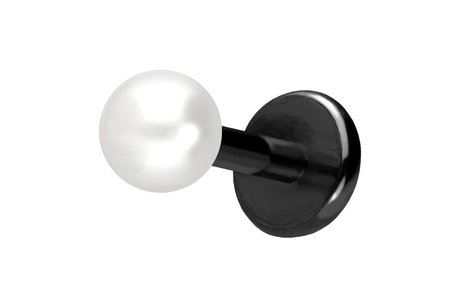 Titan Labret Piercing mit Push Fit SYNTHETISCHE PERLE